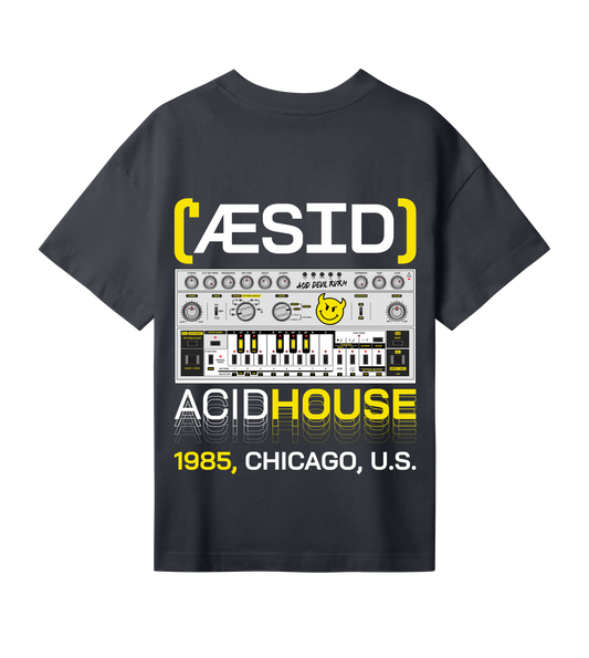 rvrm music - acid house backprint (womens oversized tee)