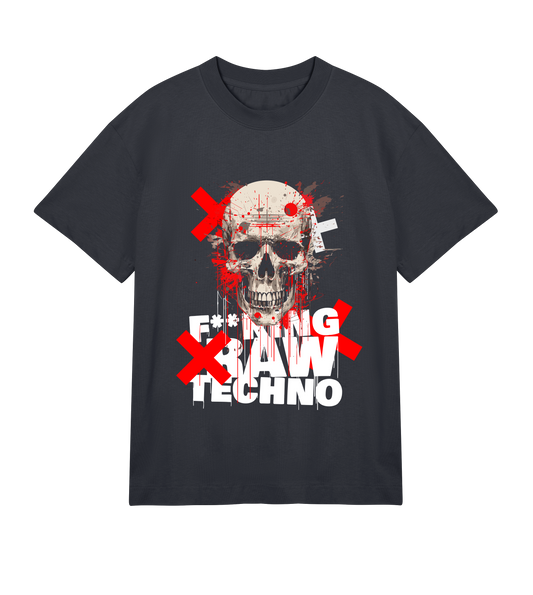 rvrm music - f**king raw techno (mens boxy tee)