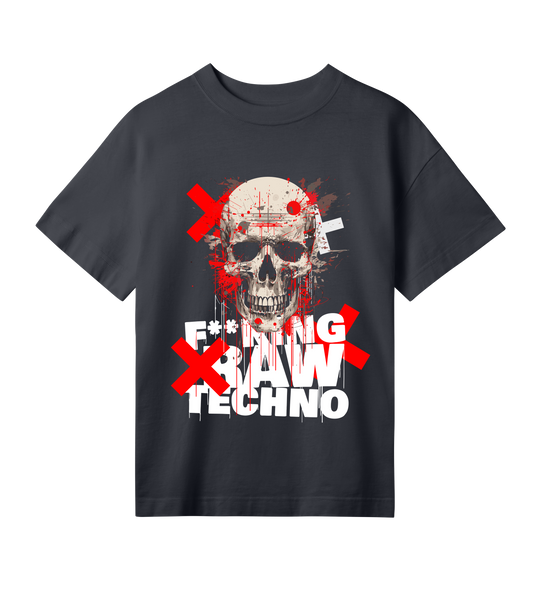 rvrm music - f**king raw techno (womens oversized tee)